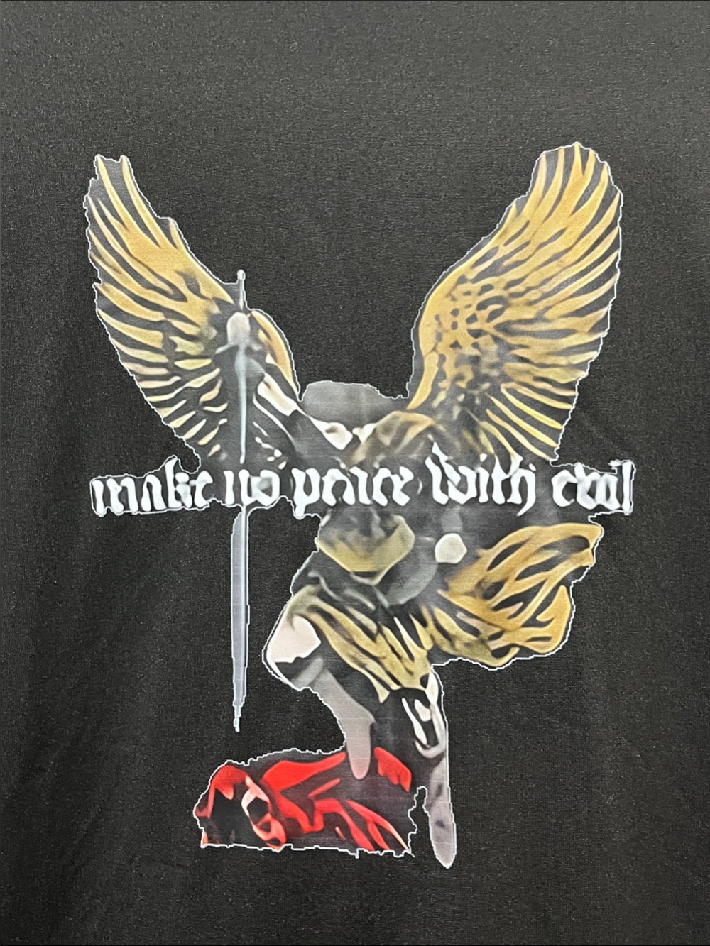 Preowned Like New Saint Michael Saint T-shirt Double Sided  Angel Logo  Size L. - Picture 5 of 7